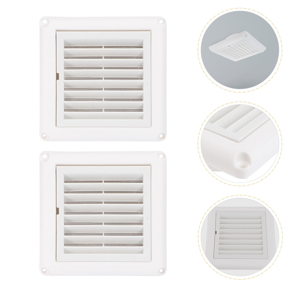 4-Pack Plastic Louvered Vent Covers for Air Exhaust, Vent Grilles, Easy Install Ventilation Covers