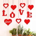 thumbnail image 4 of 11 Pcs Valentine's Day Party Decors Felt Hanging LOVE Heart Decorations (Red), 4 of 7