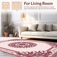 thumbnail image 2 of ODIKA 8'x10' Machine Washable Non-Slip Area Rug, Vintage Rose Garden Medallion with Ornate Border Details High Traffic Rug, Pink, 450617, 2 of 7