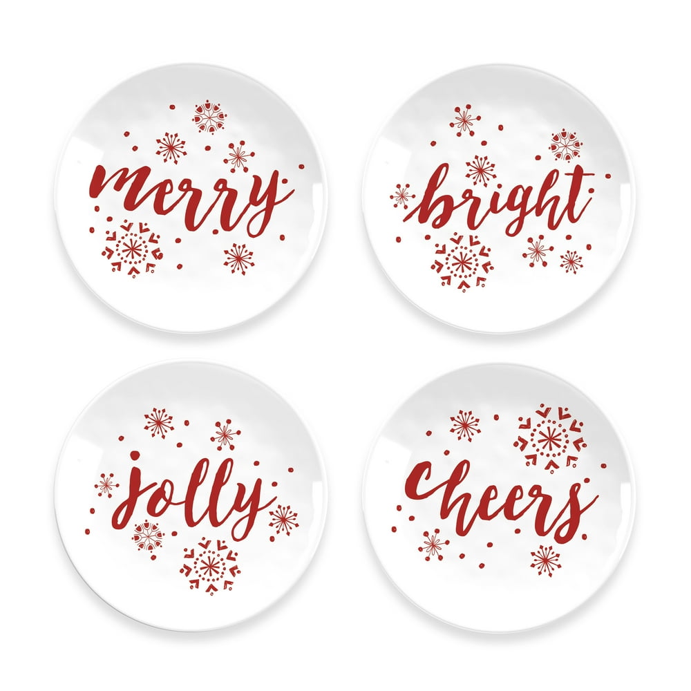 Life Happens Holiday Cheers Melamine Salad Plates, Set of 4 Walmart
