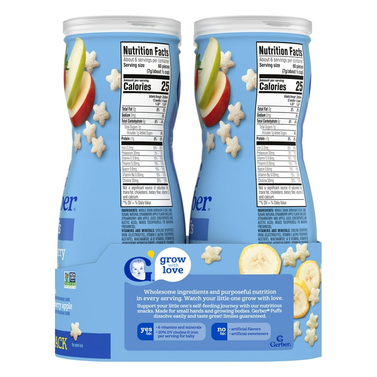 Cereal Snack Gerber Banana Puffs Nutrition Gerber Stage Baby Food