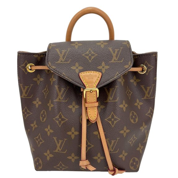 Pre-Owned Louis Vuitton Montsouris BB Monogram Canvas Leather Backpack Bag Brown