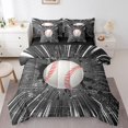 thumbnail image 1 of Erosebridal Ensembles de Literie de Baseball pour Joueur de Balle Format Simple, Ensembles de Douillette à Thème Sportif avec Draps, Déco de Jeu, Réversible, 7 Pcs, 1 of 5