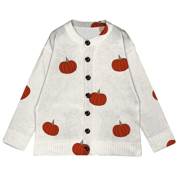 Halloween Cardigan Sweaters for Women Button Open Front V Neck Knit Vintage Print Funny Christmas Cardigan Sweater Fall Winte Drop Shoulder Sweater