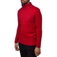 thumbnail image 3 of X RAY JEANS Mens Cable Knit Roll Neck Sweater, Red, L, 3 of 5
