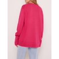thumbnail image 4 of Women Long Sleeve Knit Sweater Jumper O Neck Tops Pullovers Casual Loose Sweater Rose  Size, 4 of 5