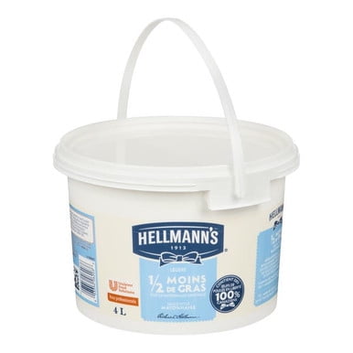 Hellmans Mayonnaise Légère Sans Gluten 1/2 Matières Grasses 4 L/135,26 Oz