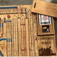 thumbnail image 4 of Cribbage Wars Board Game, Cribbage Wars, Cribbage War Game, Cribbage Boards Unique, Built-in Storage Compartment for Cribbage Pegs, 2024 New Wooden Cribbage Board Game Set for Adults & Kids, 4 of 6