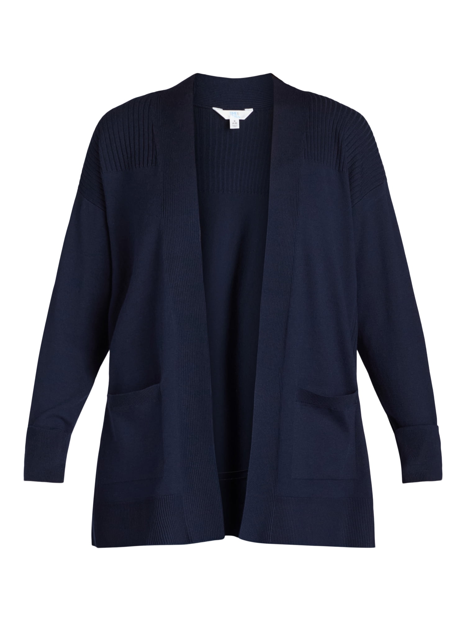 Time and Tru Women's Open Front Cardigan Sweater, Lightweight, Sizes XS-XXXL