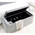 thumbnail image 3 of Inspired Home Banc de Rangement pour Chaussures Rembourrées, Gris, 3 of 9