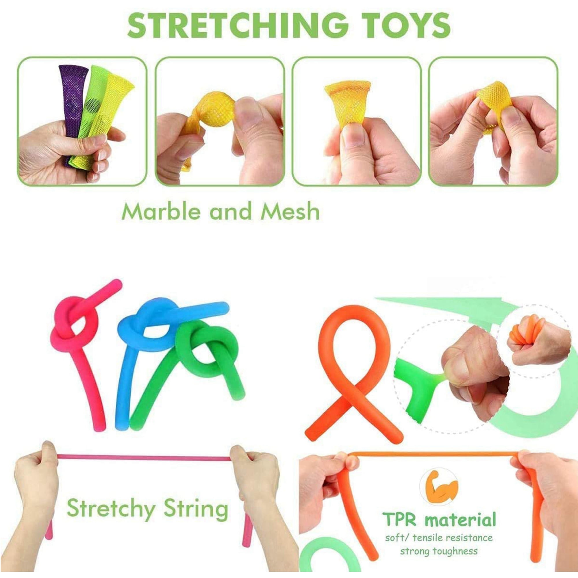 AMEITECH Colorful Sensory Fidget Stretch Toys Helps Reduce Fidgeting Due to  Stress and Anxiety for ADD, ADHD, Autism (12 Pack)