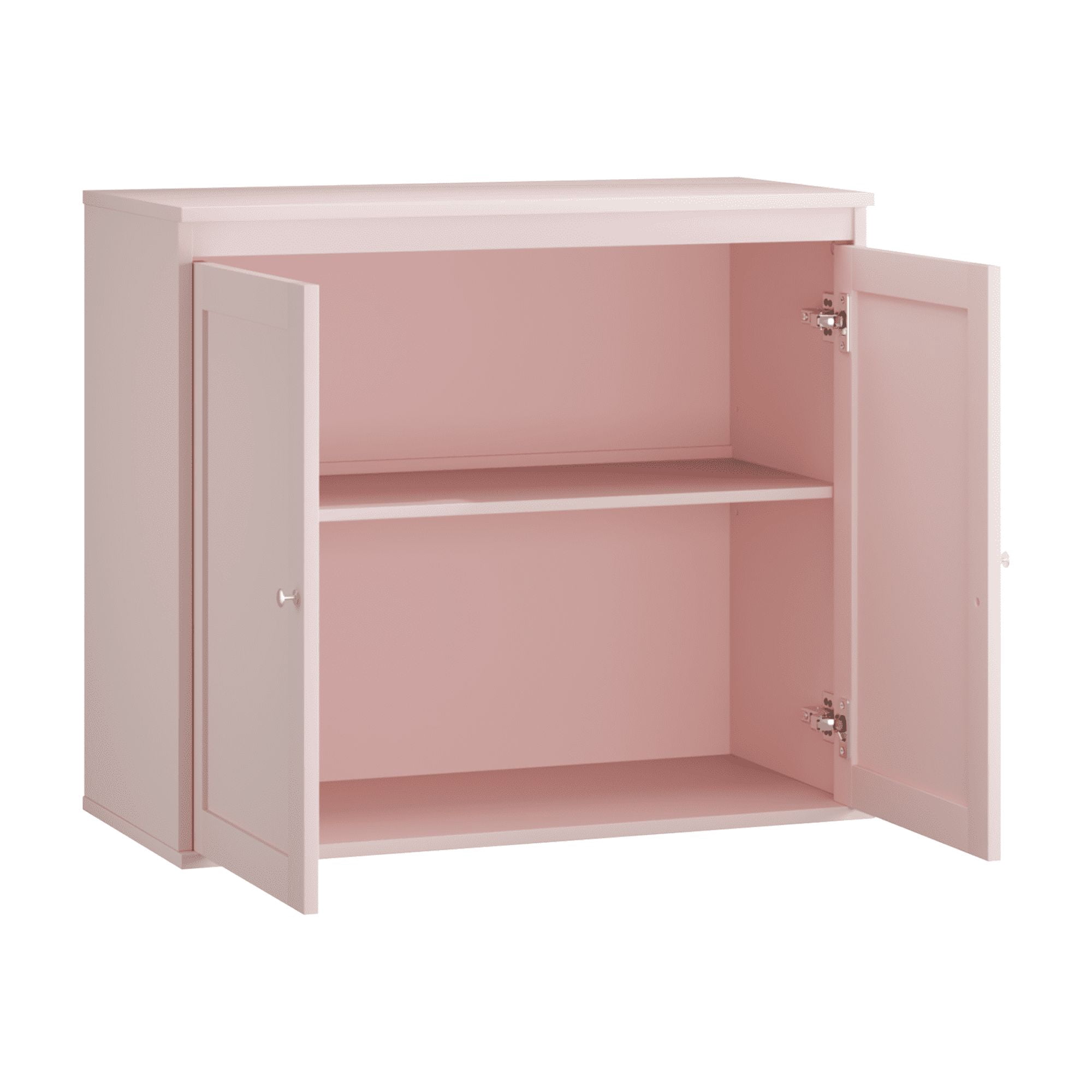 Kitchen Storage Cabinet with Double Doors, Coffee Bar Cabinet with Adjustable Shelves, Sideboard Buffet for Dining Room, Living Room or Entryway, Pink