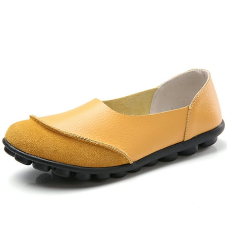 

Women s Comfortable Leather Loafers Casual Round Toe Moccasins Wild Driving Flats Soft Walking Shoes Women Slip On