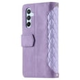 thumbnail image 6 of Allytech Wallet Case for Samsung Galaxy A36 5G, [Card Slots] [Zipper Pocket] [Kickstand Function] Grid Pattern PU Leather Shockproof Magnetic Clasp Case with Wrist Strap & Shoulder Strap - Purple, 6 of 9