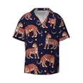 thumbnail image 4 of Salouo Leopard Print Pattern Cuban Collar Shirts for Men Button-Down Shirt Men's Short Sleeve Shirts Hawaiian Shirts Casual Shirts -Small, 4 of 6