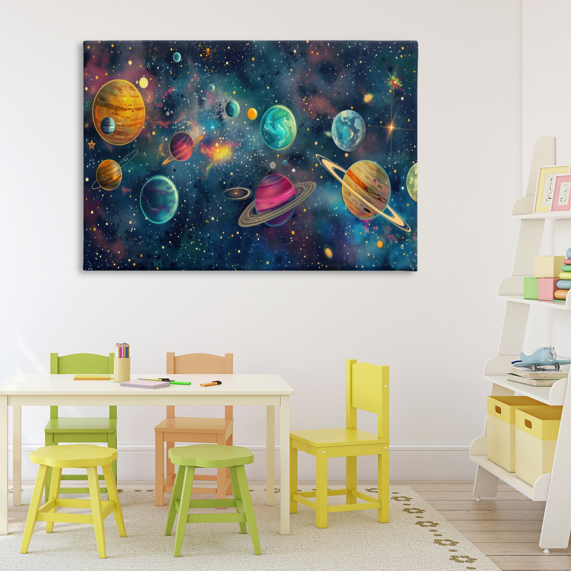 Stupell Industries Celestial Planetary Parade Canvas Wall Art, design by Creative Studio