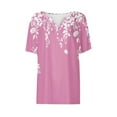 thumbnail image 5 of Womens Tops Plus Size Short Sleeves Round Neck Printed Casual T Shirts, 5 of 5
