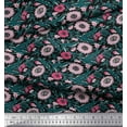 thumbnail image 2 of Soimoi Polyester Crepe Fabric Leaves & Floral Block Fabric Prints by Yard 52 Inch Wide, 2 of 3