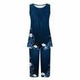 thumbnail image 3 of Simua Two Piece Set for Women Summer Tank Tops and Knee Length Shorts Outfits Vacation Trendy Print Lounge Sets, 3 of 5