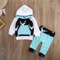 thumbnail image 4 of Seyurigaoka Seyurigaoka Christmas Baby Boy Girl Cotton Deer Hooded Tops Long Pants Leggings Set Outfits Set, 4 of 6