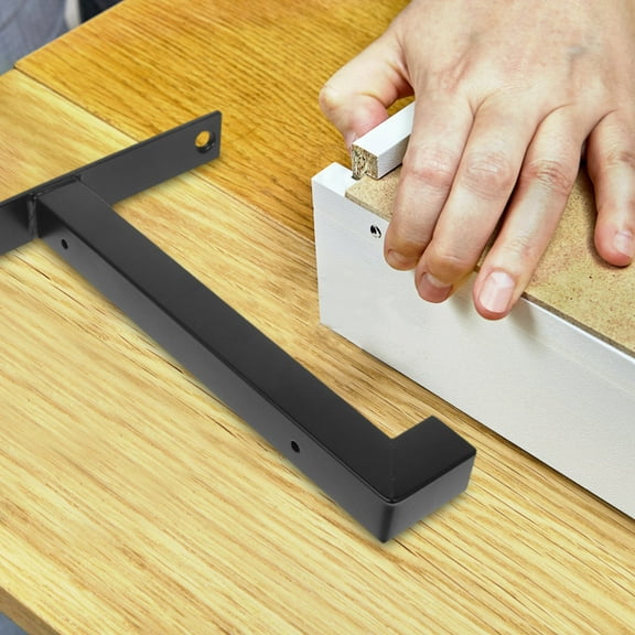 Raindrops  L-shaped Compact Floating Bracket Shelving Brackets for Shelves Black