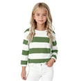 thumbnail image 1 of LIJCC Chemise Vintage Rayée pour Filles, Col Rond Décontracté, Manches Longues, Tricot Côtelé Tendance, Chandail Ample Y2K, Grande Taille, 1 of 7