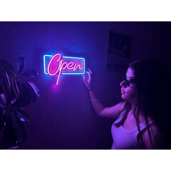 Open Metal Neon Sign, Neon Wall Sign, Neon Door Sign, Entryway Wall Decor, Home Office Workplace Entryway Decor, Entryway Sign (Without Remote Control)