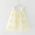 thumbnail image 3 of LYHaoo Toddler Girls Sleeveless Holiday Party Festival Floral Dress Dance Party Dresses Clothes，Vintage Girls Dress Sizes 3-4 Years Yellow, 3 of 5