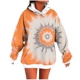thumbnail image 2 of AUNVITO Women's Tie-Dye Loose Fit Longline Hooded Sweatshirt with Pockets, Long Sleeve Casual Streetwear Fashion, 2 of 5