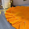 thumbnail image 4 of Velvet Christmas Tree Skirt with Ruffled Edge & Small Pearls, Rustic Vintage Large Xmas Tree Skirt Mat for Christmas Holiday Home Party Decorations (Orange,48 In), 4 of 7