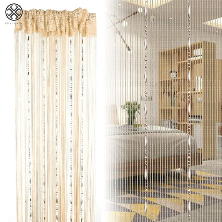 Luxtrada String Door Window Curtain Beads Room Divider Crystal Tassel  Fringe Beaded Panel Crystal Beaded Curtain Tassel Curtain 100CMX200CM