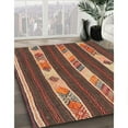 thumbnail image 2 of Ahgly Company Indoor Square Contemporary Brown Red Abstract Area Rugs, 7' Square, 2 of 6