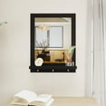 thumbnail image 5 of HLR 24" Wall Mirror with Shelf, Black Vanity Mirror with Hooks, Hanging Wall Mirrors for Bathroom, Bedroom, Living Room, 5 of 7