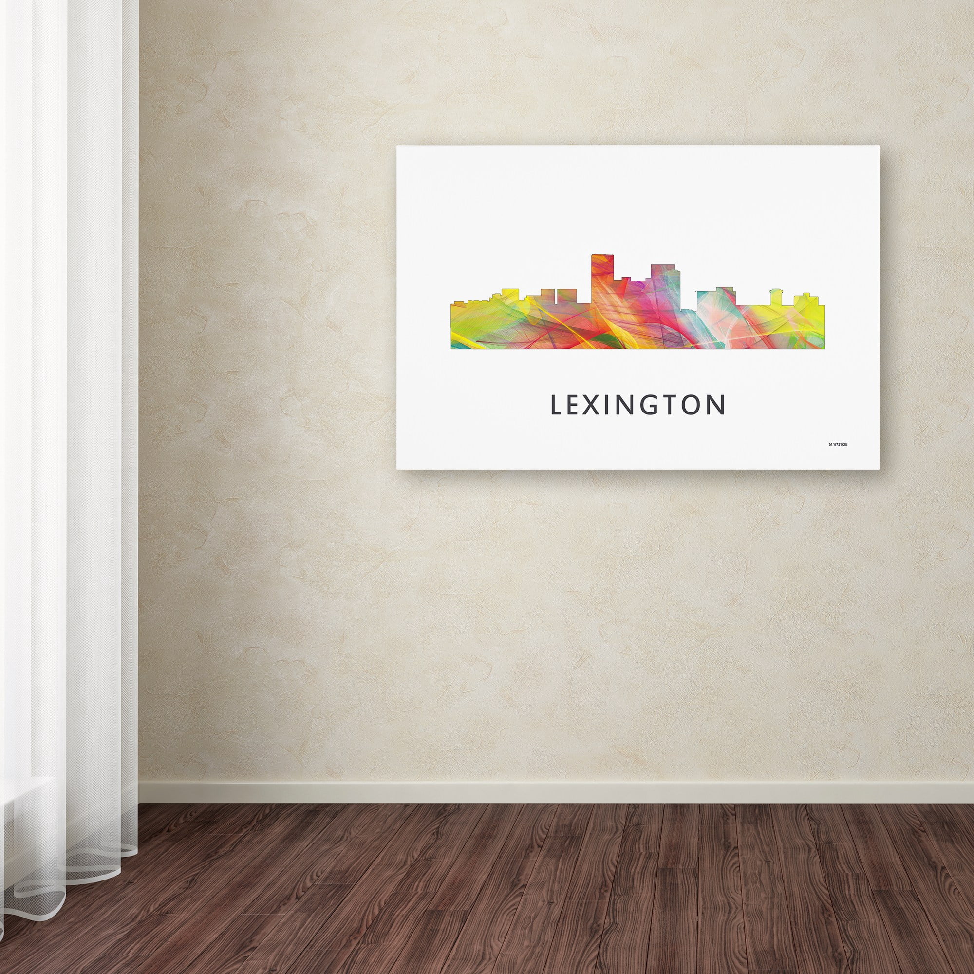 Lexington Kentucky Skyline WB-1' Canvas Art by Marlene Watson