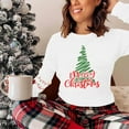 thumbnail image 4 of Merry Christmas Sweatshirts For Women Holiday Long Sleeve Shirts Letter Print Crewneck Pullover Oversized Tops, 4 of 7