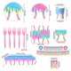 thumbnail image 3 of Set de suministros para fiesta de béisbol con helado para 10 invitados | Vajilla desechable con platos, vasos, tenedores, servilletas, pancarta y mantel | Decoraciones para fiestas infantiles de, 3 of 6