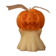 thumbnail image 2 of Halloween Ghost Pumpkin Scented Candle, Cute Decorative Wax Candle, Fall Holiday Table Decor, Spooky Home Accent, Thanksgiving Centerpiece, Seasonal Gift for Family and Friends, 2 of 4