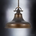 thumbnail image 3 of Urban Ambiance Luxury Industrial Indoor Hanging Pendant Light, Medium Size: 11.5"H x 13.5"W, with Americana Style Elements, Nostalgic Design, Oil Rubbed Parisian Bronze Finish and Steel Shade, UQL2288, 3 of 6