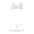 thumbnail image 6 of Feancey Womens 2 Piece Short Sets Satin Silk Cami Pjs Two Piece Outfit Summer Sleeveless V Neck Tank Tops and Ruffled Shorts Matching Lounge Set White XL, 6 of 7