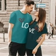 thumbnail image 5 of Valentines Day Matching Couples T Shirts Women Unisex Crew Neck Short Sleeve Husband Wife Tshirt Army Green XL, 5 of 5