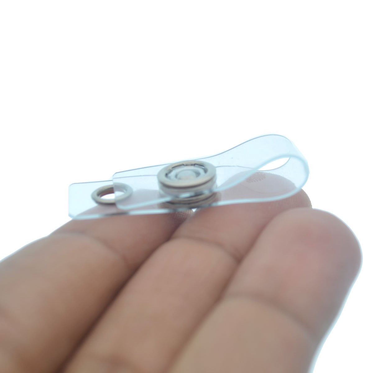 Clear Vinyl Plastic ID Badge Holder Strap with Snap & Eyelet Hole (Bulk Pack) Easily Attach to Lanyards & Key Rings - Badge Strap Attachment for Badges by Specialist ID (100 Pack)