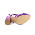thumbnail image 5 of BLISSFUL STEP Women's Tie Dye High Heel Sandal Platform Block Heel Prom Sandals Purple 10, 5 of 7