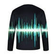 thumbnail image 5 of IROINNID Reduced Mens Pullover Shirts Long Sleeve Round Neck Pullover Electric Wave 3D Printed T-Shirt Blouse,Green, 5 of 5