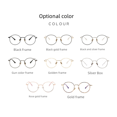 thumbnail image 4 of Gafas anti-luz azul, montura redonda de metal, gafas lisas, montura de gafas para hombres y mujeres, montura de gafas de miopía con bola abierta, montura de marea, 4 of 4