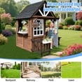 thumbnail image 5 of iYofe Outdoor Playhouse for Kids 3+, Wood Kids Playhouse with Full Door, Toy Phone, Bench, Planter Pots, Window, Toddler Playhouse Kids Outdoor Playset Equipment for Interactive Play, 5 of 9