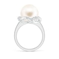 thumbnail image 2 of ANGARA Freshwater Cultured Pearl Overlapping Halo Ring in 14K White Gold for Women | June Birthstone, Birthday, Anniversary, Jewelry Gift for Women | Pearl Ring, 2 of 9