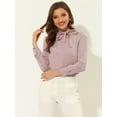 thumbnail image 4 of INSPIRE CHIC Blouse Élégante à Col Noué pour Femmes Manches Longues Rose m, 4 of 4