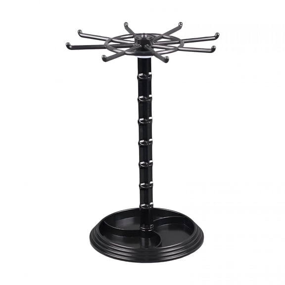 LAMIRO Jewelry Organizer Hanging Rack/Rotating Jewelry Display Stand/Jewelry Hanger Necklace Holder/For Dresser Watch Counter Bathroom, Tall Black