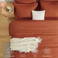 thumbnail image 2 of Juego de edredón CozyLux King, 7 piezas, color naranja quemado, cama en bolsa, 2 of 9