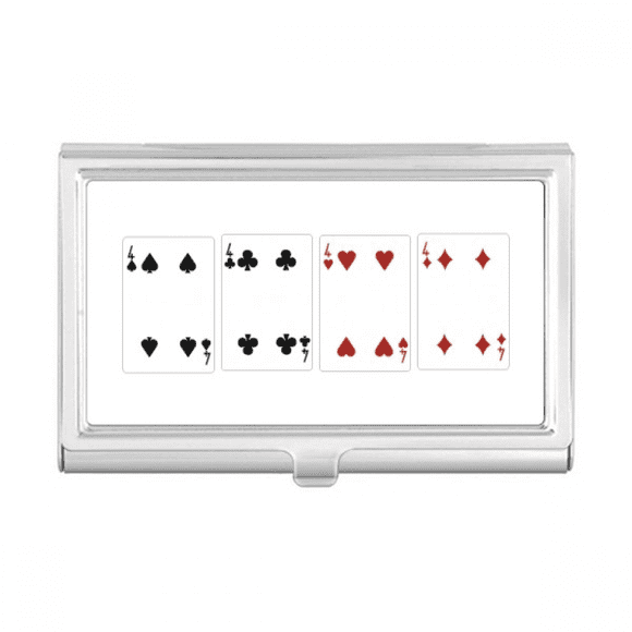 4 heart spade club pattern business card holder case pocket box wallet